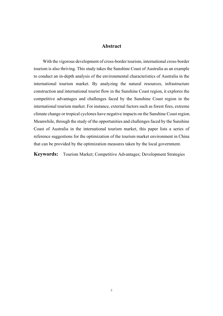 25年WP商务英语 澳大利亚“阳光海岸”国际旅游市场分析及对中国沿海旅游城市发展的启示1.32-AI15.31-约45363字符.pdf_第5页