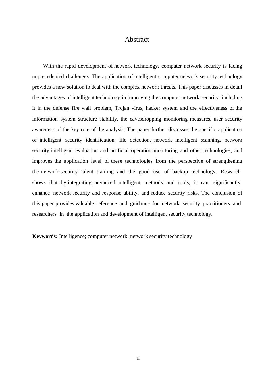 25年WP计算机科学与技术+关键词：智能化；计算机网络；网络安全技术-约14634字符.docx_第2页