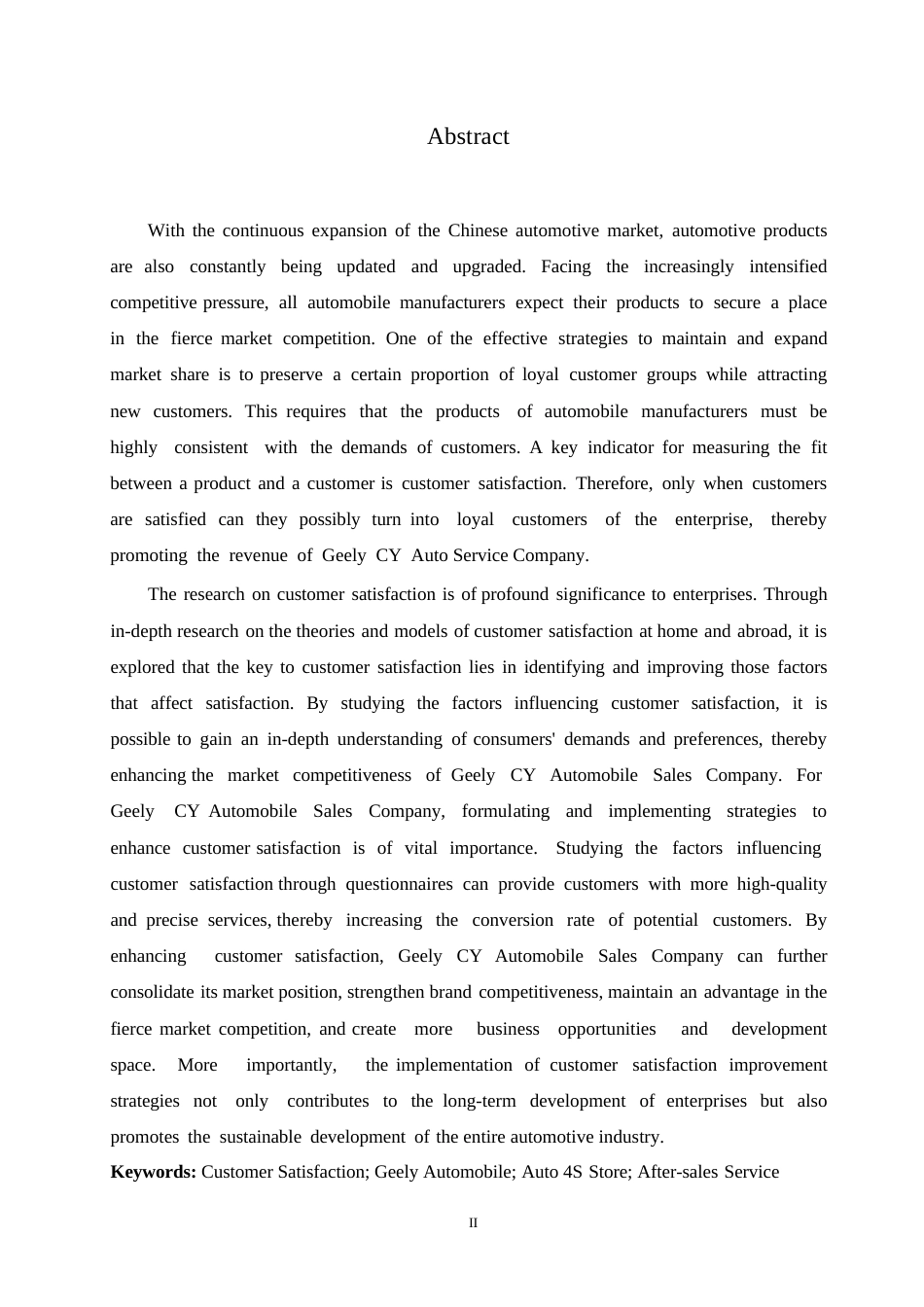 25年WP汽车服务工程-吉利CY汽车销售公司顾客满意度提升策略研究-21.330-19421.docx_第2页