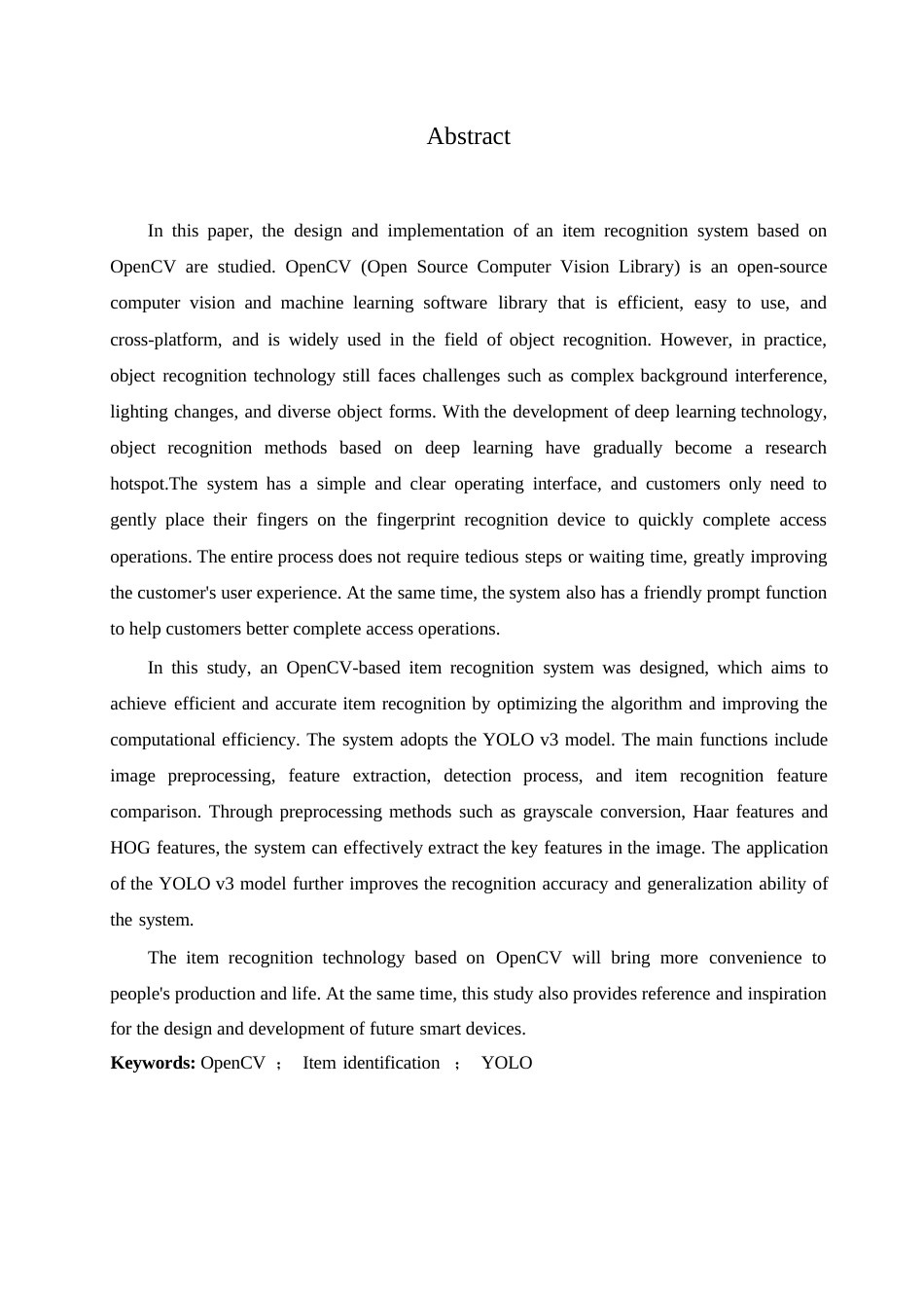25年WP电子信息工程-基于OpenCV的物品识别系统的设计与实现-24.00-11094.docx_第1页