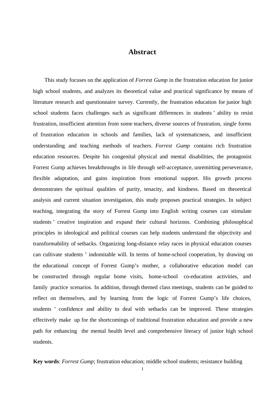 25年WP英语-《阿甘正传》对中学生挫折教育启示的研究-0.190-11268.docx_第2页