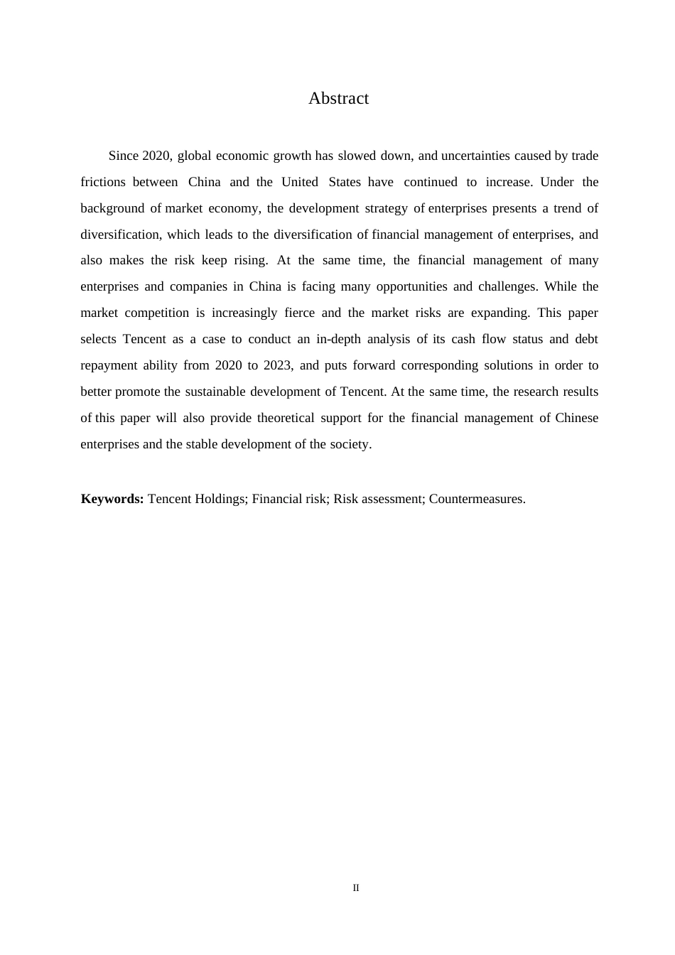 25年WP哈尔滨剑桥学院-腾讯公司财务状况分析及应对策略研究0-约13516字符.docx_第2页