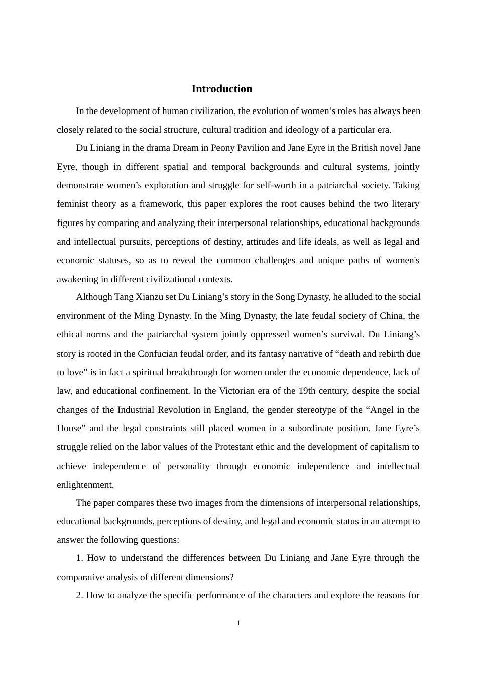 25年WP英语-中西方文学作品中女性形象对比分析——以杜丽娘和简·爱为例1.530-18407.docx_第8页