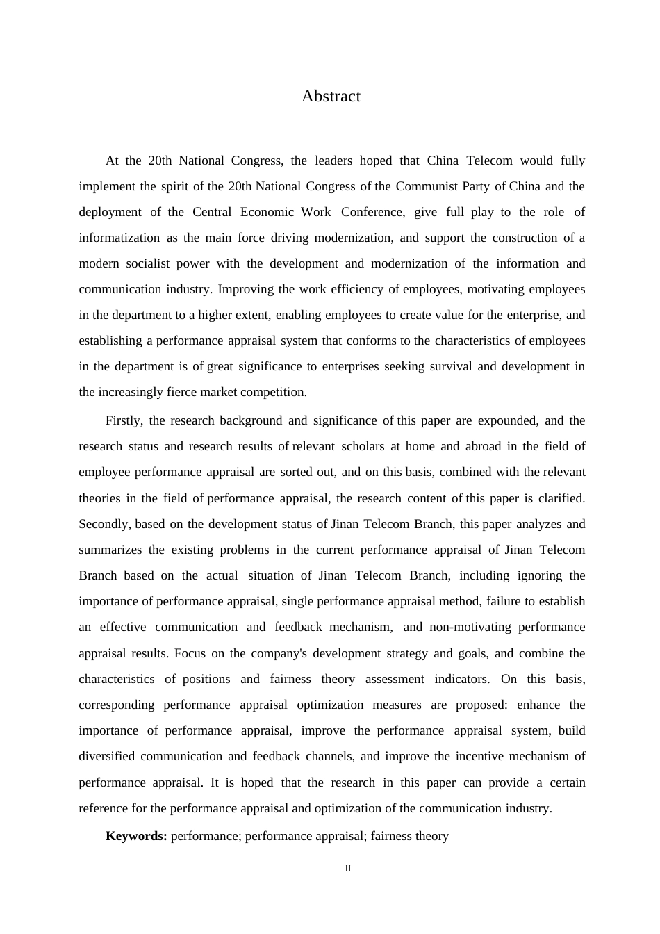 25年WP人力资源管理-济南电信分公司员工绩效考核问题优化研究0-约16855字符.docx_第2页