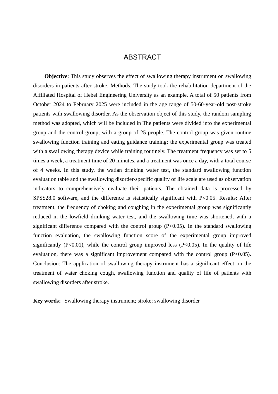25年WP康复治疗学-吞咽治疗仪对脑卒中后吞咽障碍的疗效分析-查重18.91AI0-9871.docx_第2页