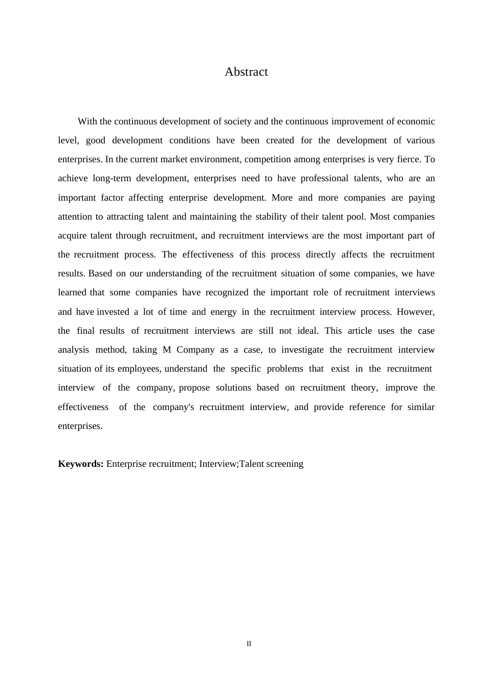 25年WP哈尔滨M公司员工招聘面试中存在的问题及改进对策研究0-约11141字符.docx_第2页