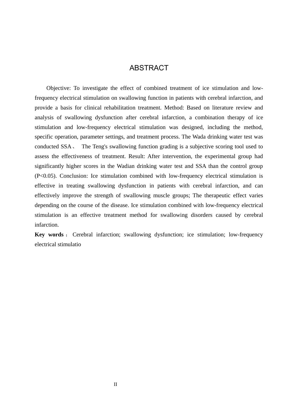 25年WP康复治疗学-冰刺激联合低频电刺激对脑梗死后患者吞咽功能的疗效分析-查重23.43AI0-8935.docx_第2页