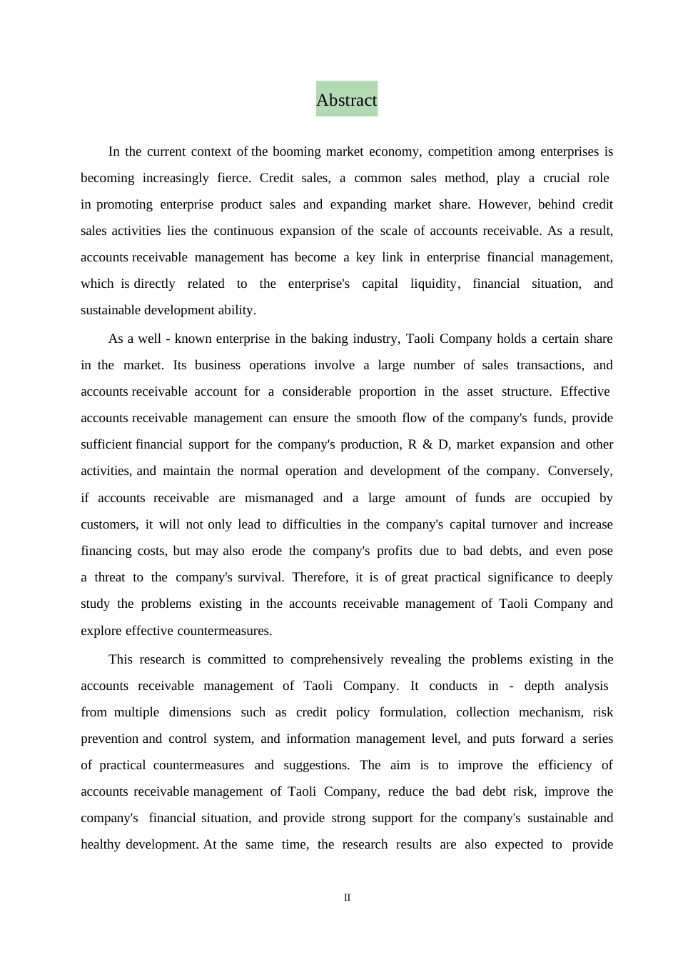 25年WP桃李公司应收账款存在的问题及对(1)0-16098.docx 关键词：应收账款管理；信用政策；风险控制；信息化管理；资金周转-约16655字符.docx_第2页