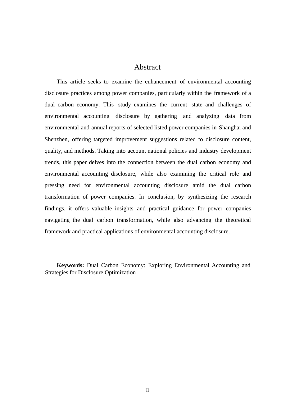 25年WP双碳经济下环境会计披露优化研究-以沪深部分上市电力公司为例0-约12098字符.docx_第2页
