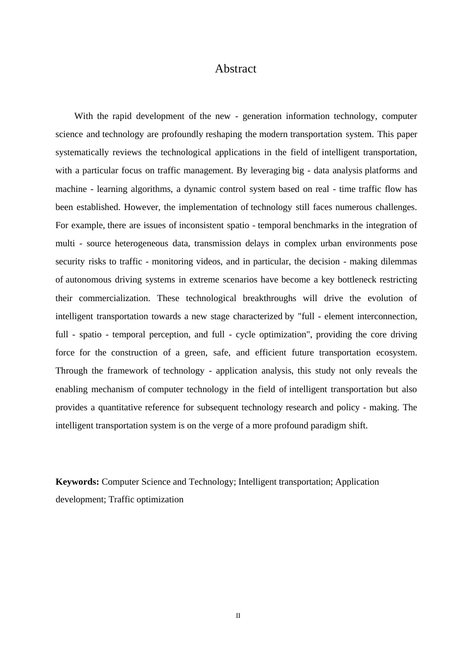25年WP计算机科学与技术0 关键词：计算机科学与技术；智能交通；应用发展；交通优化-约15792字符.docx_第2页