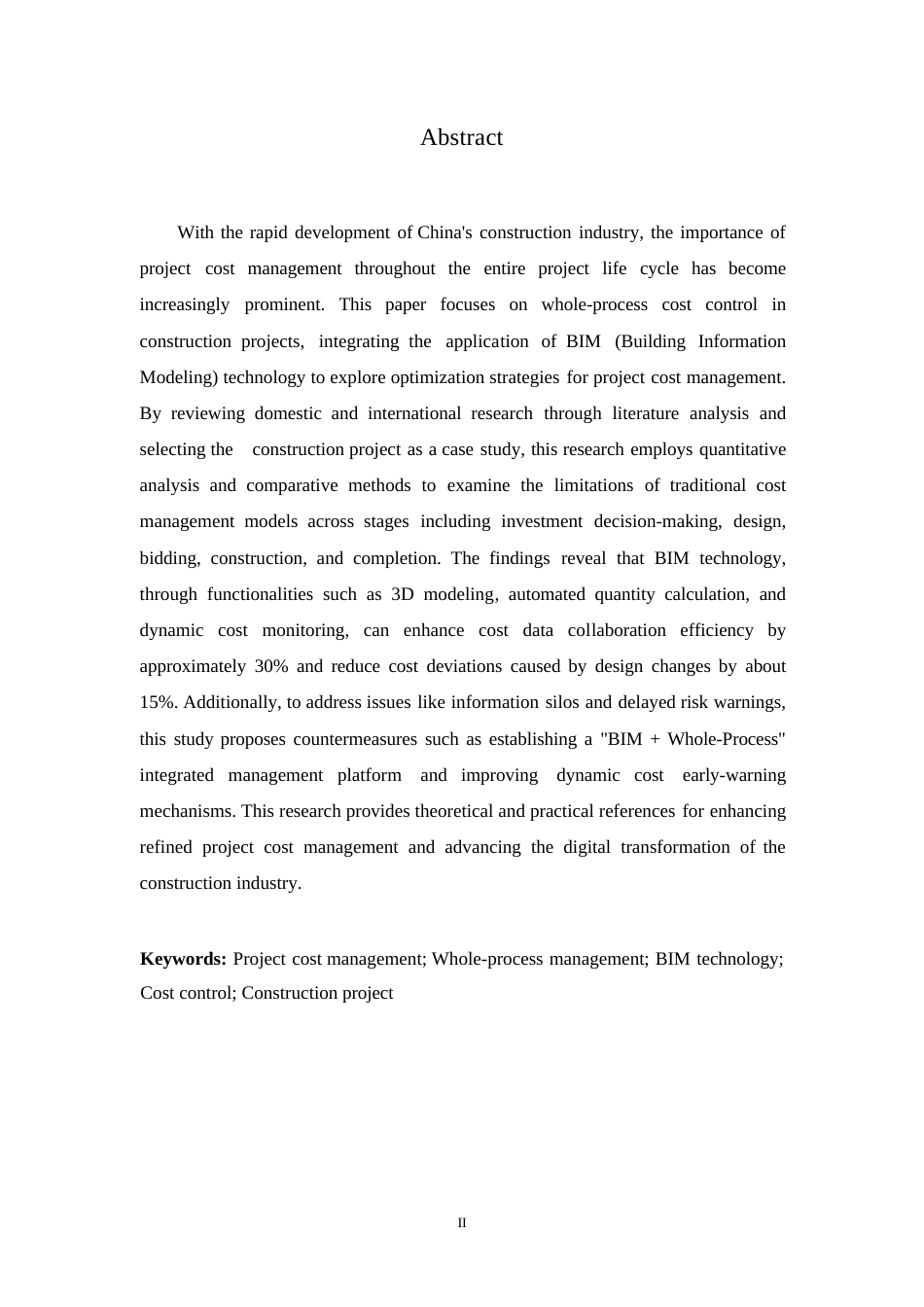 25年WP关键词：程造价；全过程管理；BIM技术；成本控制；建设项目-约9149字符.docx_第2页