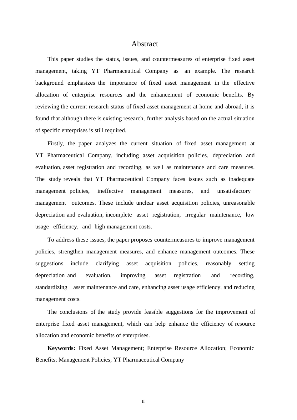 25年WP财务管理__关键词：固定资产管理；企业资源配置；经济效益；管理政策；YT医药公司-约11735字符.docx_第2页