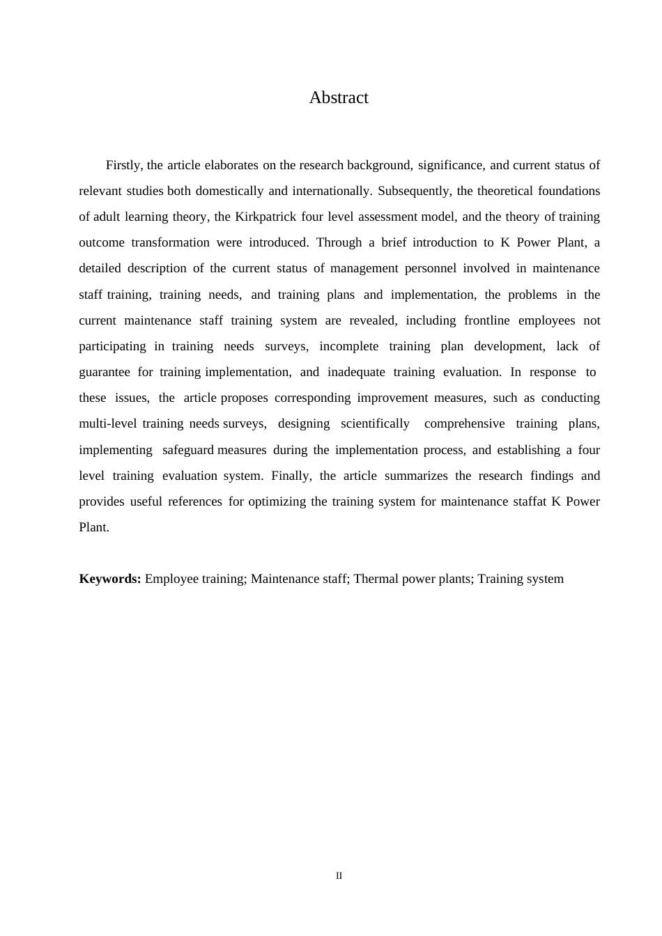 25年WP人力资源管理-关键词：员工培训；检修员工；火电厂；培训体系-约11982字符.docx_第2页