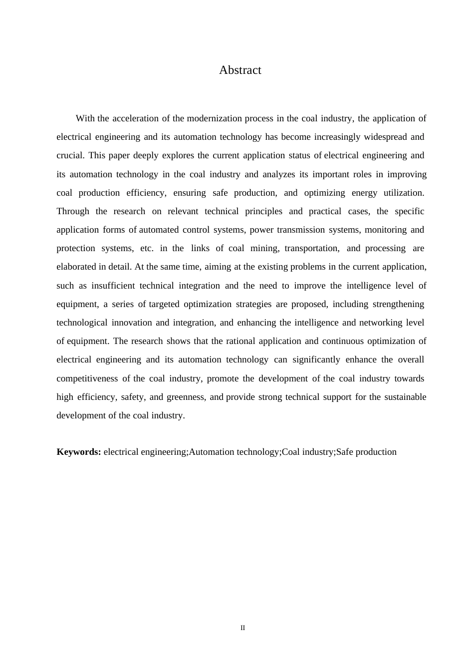25年WP煤炭行业电气自动化 关键词：电气工程；自动化技术；煤炭行业；安全生产-约10849字符.docx_第2页