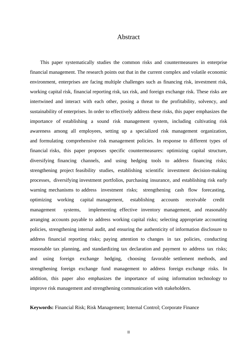 25年WP企业财务管理中的风险及应对策略研究0-约12374字符.docx_第2页