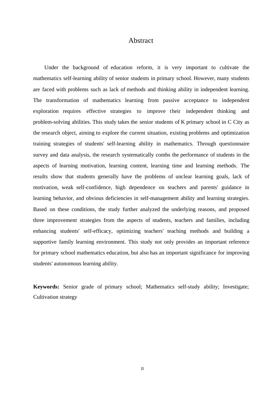 25年WP小学教育_小学高年级学生数学自学能力培养研究 ——以C市K小学为例_ -10367.docx_第2页