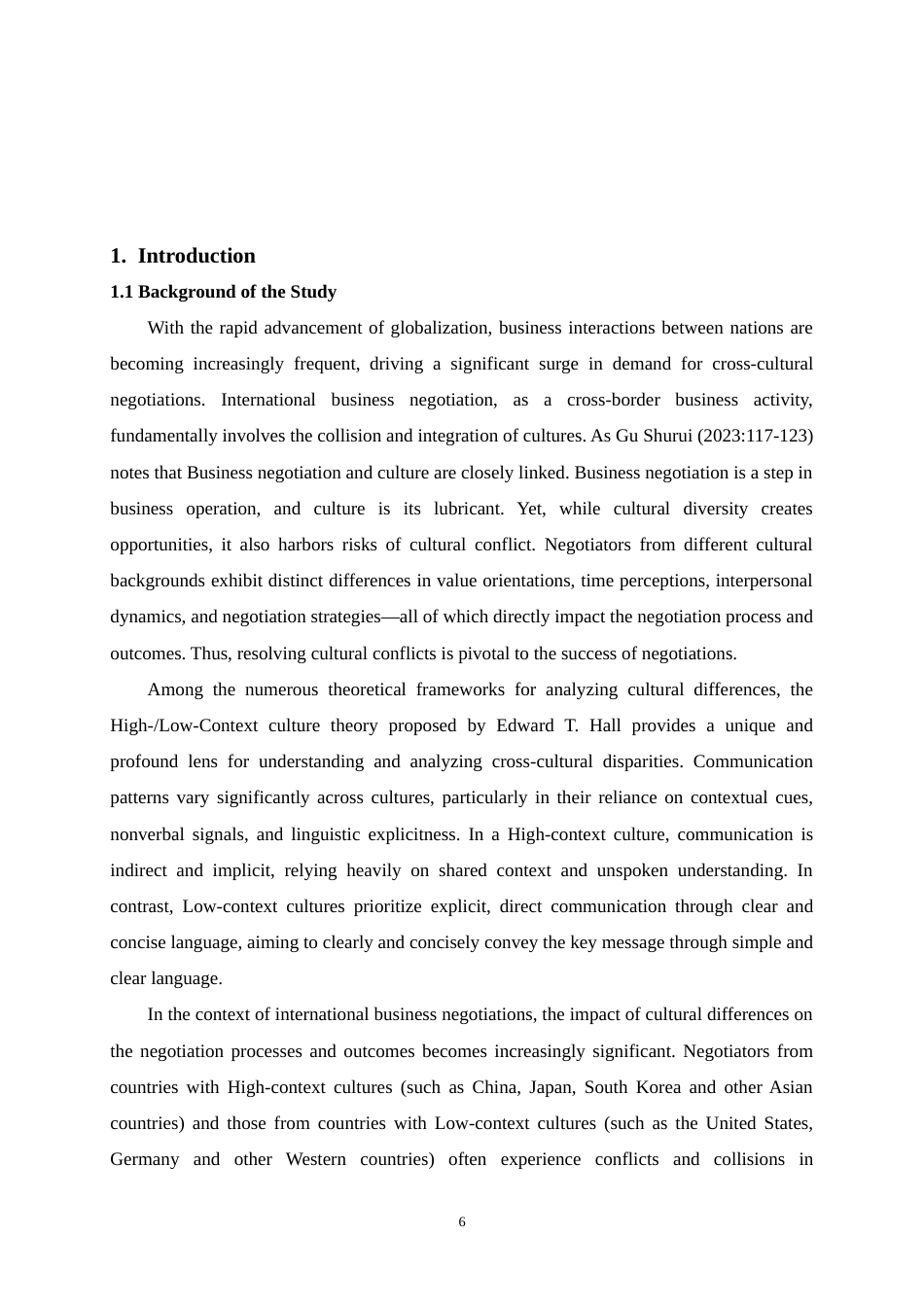 25年WP商务英语-高低语境视角下国际商务谈判中的文化冲突研究0.40-9616.docx_第6页