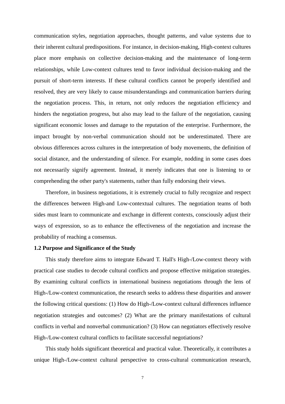 25年WP商务英语-高低语境视角下国际商务谈判中的文化冲突研究0.40-9616.docx_第7页