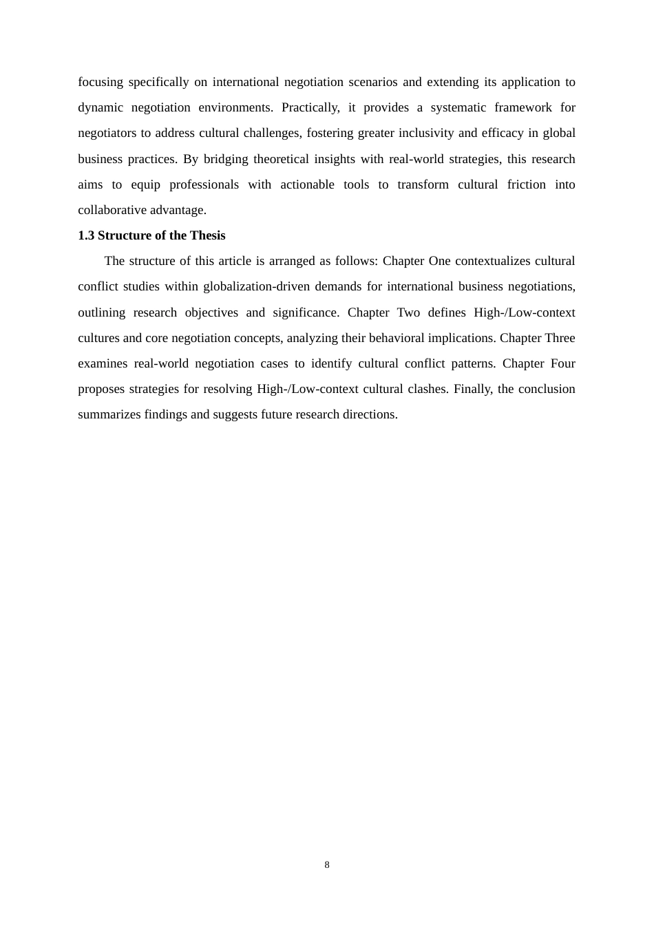 25年WP商务英语-高低语境视角下国际商务谈判中的文化冲突研究0.40-9616.docx_第8页