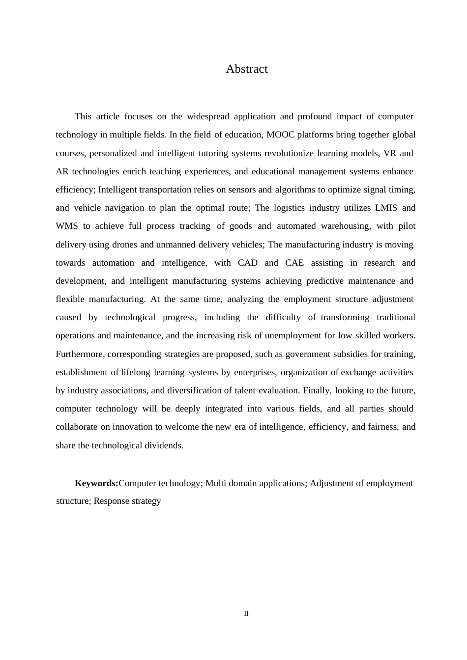 25年WP关键词：计算机技术；多领域应用；就业结构调整；应对策略-约11286字符.docx_第2页