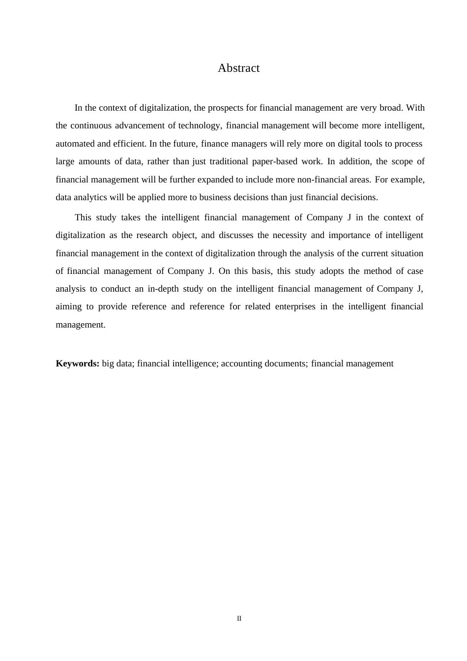 25年WP数字化背景下J公司财务管理智能化研究0-约7575字符.docx_第1页