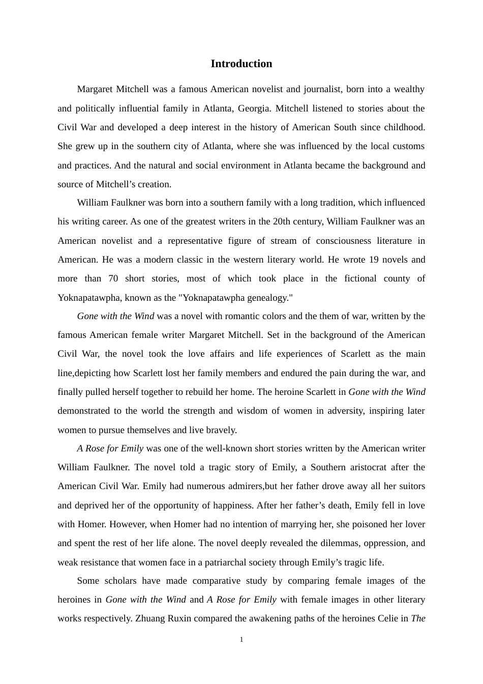 25年WP英语-女性主义视角下女性形象的比较研究——以《飘》和《献给艾米丽的玫瑰》为例8.910-6795.docx_第6页