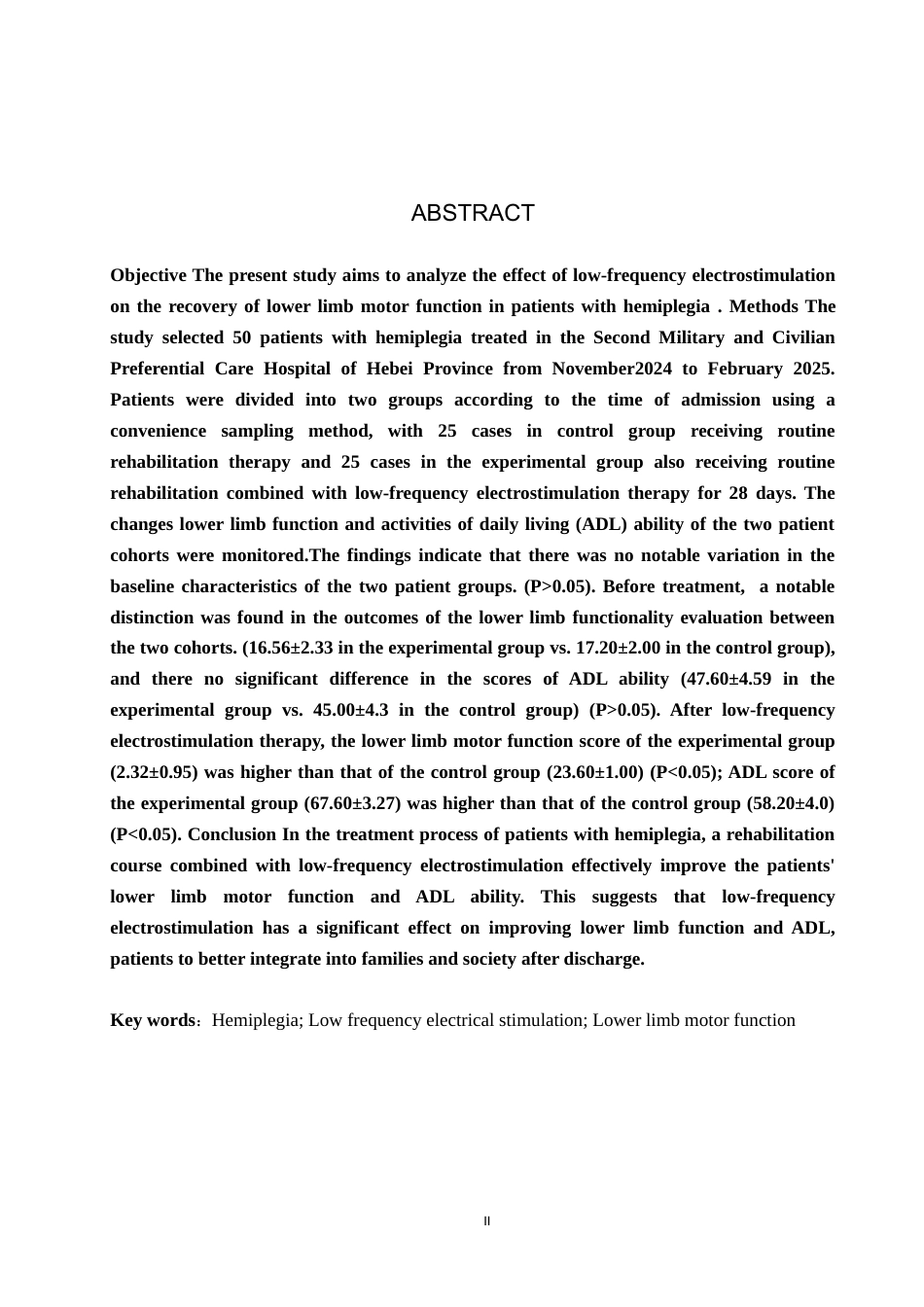 25年WP康复治疗学-低频电刺激对偏瘫患者下肢运动功能的康复效果研究-查重20.81AI0-8179.docx_第2页