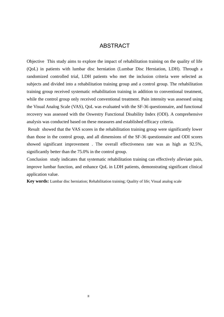 25年WP康复治疗学-康复训练对腰椎间盘突出患者生活质量的影响-查重9.22AI0-8177.docx_第2页