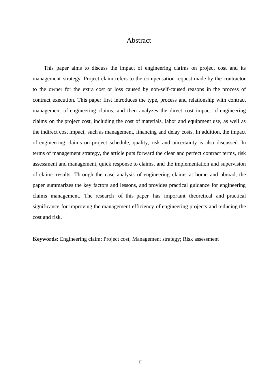 25年WP工程造价-哈尔滨剑桥学院-工程索赔对项目造价的影响及其管理策略0-约10598字符.docx_第2页