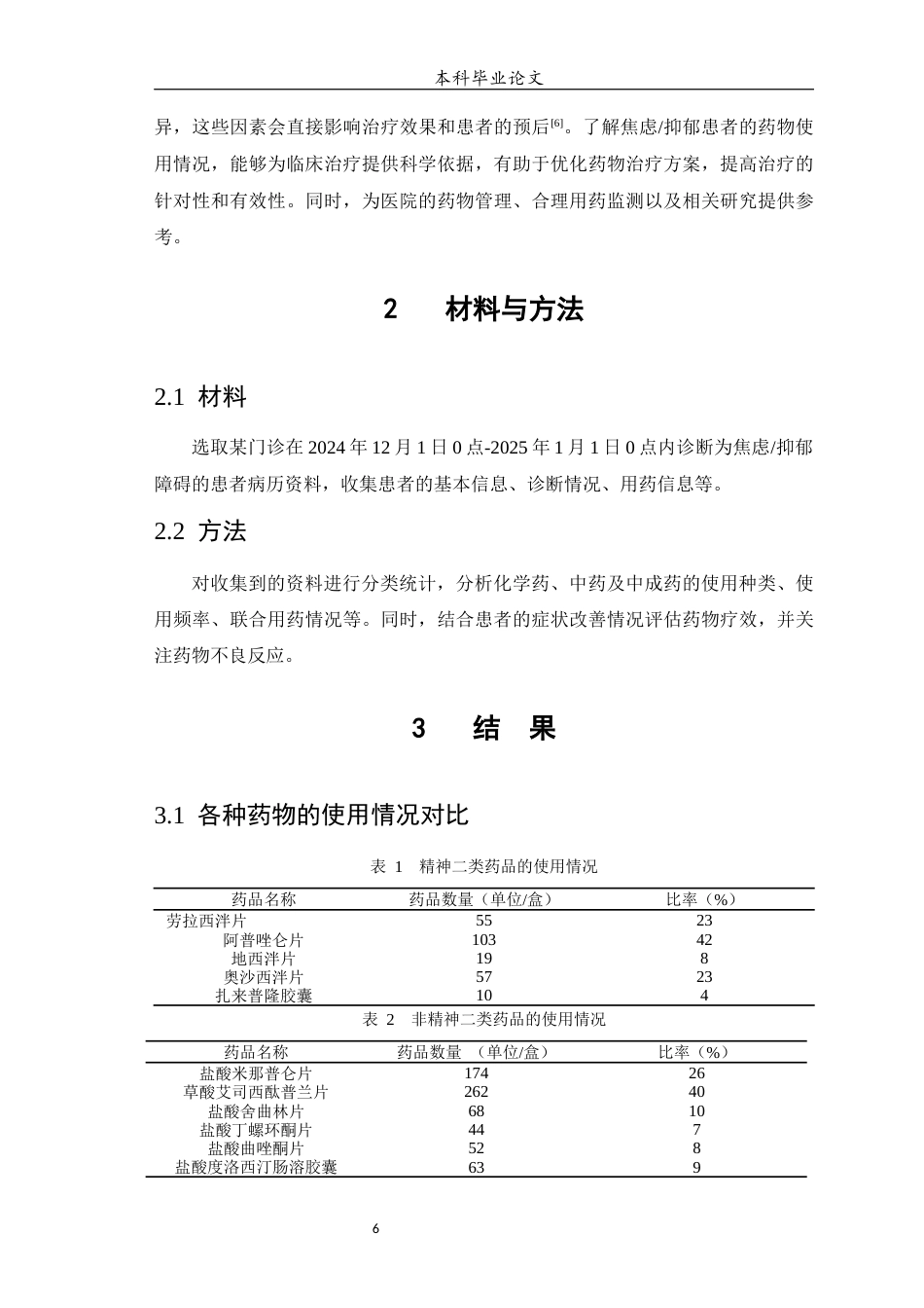 25年WP中药学-某精神专科医院门诊焦虑抑郁患者的用药情况分析-11.820-7572.docx_第6页