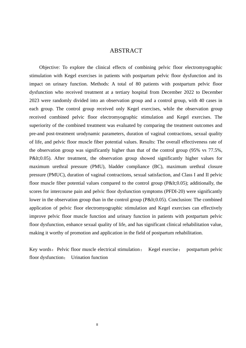 25年WP康复治疗学-盆底肌电刺激联合凯格尔运动对产后盆底肌的影响研究-查重21.22AI0-8966.docx_第2页