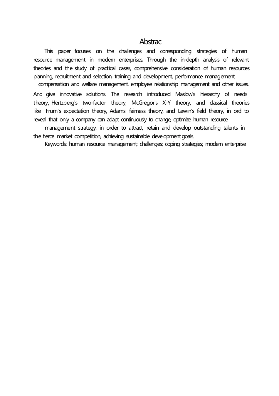 25年WP人力资源管理在现代企业中的挑战与应对策略(2)0-约9702字符.docx_第1页