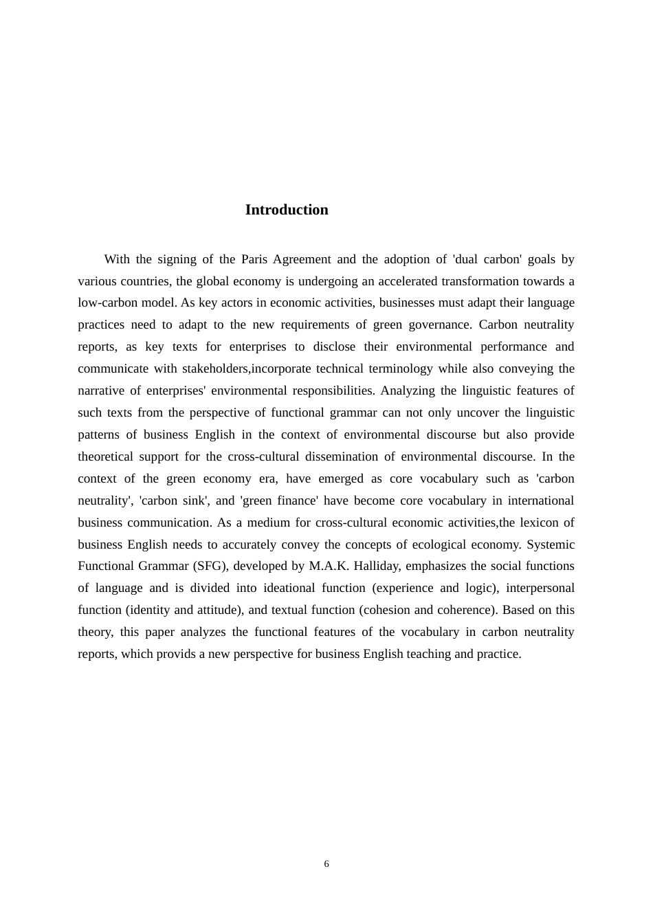 25年WP商务英语-商务英语在绿色经济时代的表达特点——以碳中和报告为例的功能语法视角研究0-8141.docx_第6页
