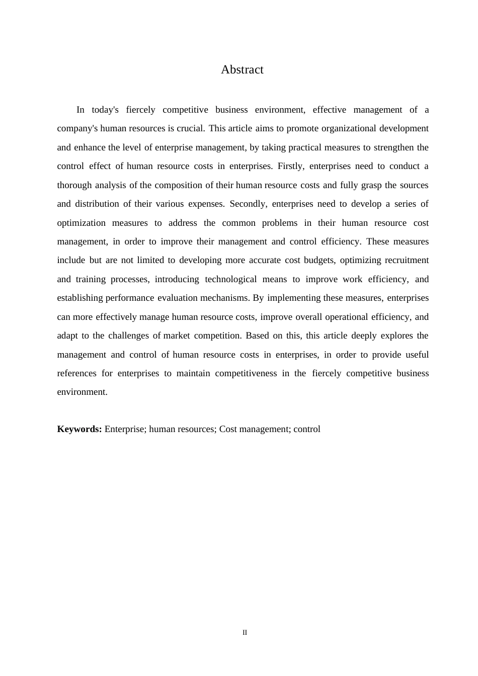 25年WP企业人力资源成本的管理与控制探究0-约10504字符.docx_第2页