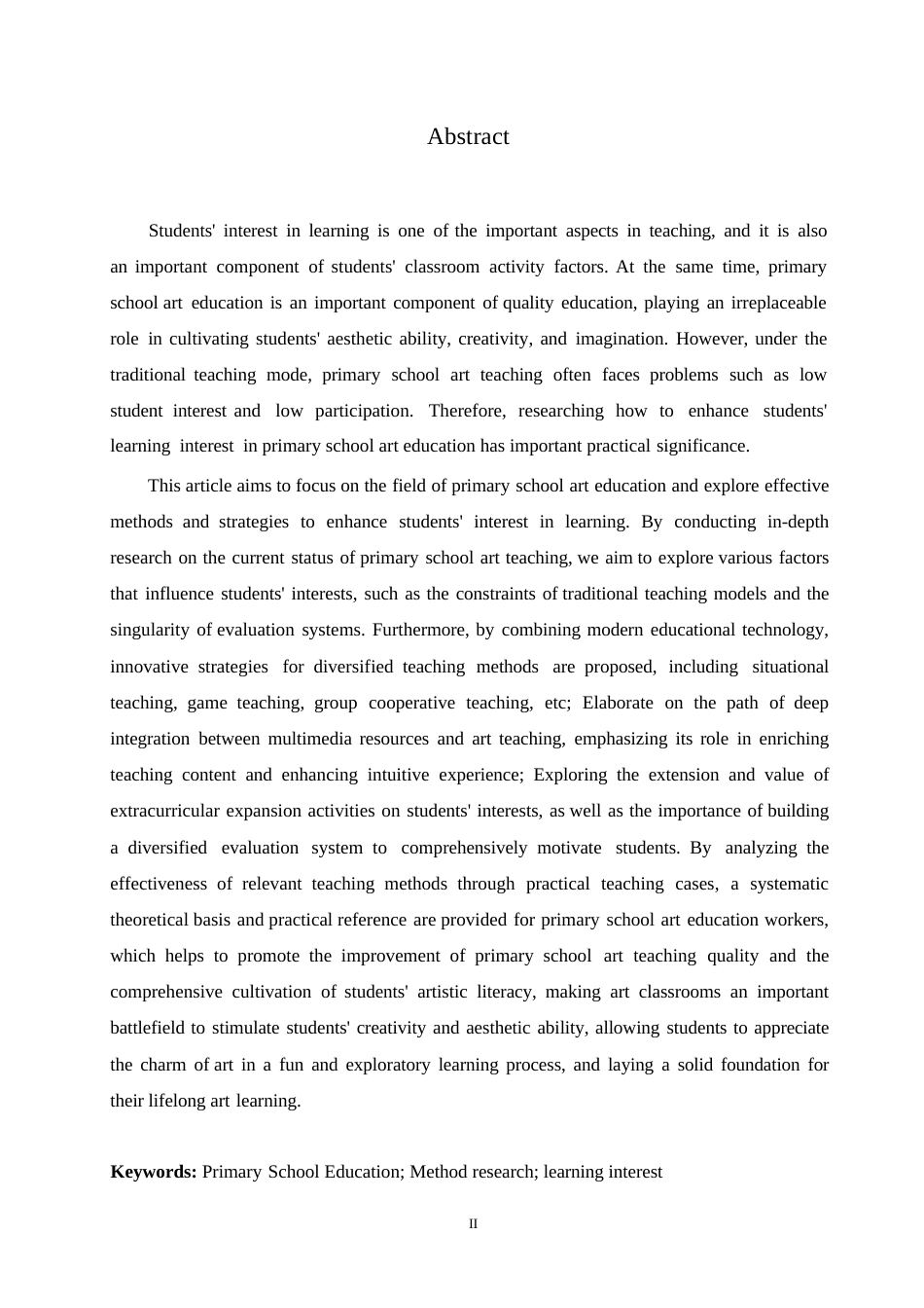 25年WP小学教育- 关键词：小学教育；方法研究；学习兴趣-约11032字符.docx_第2页