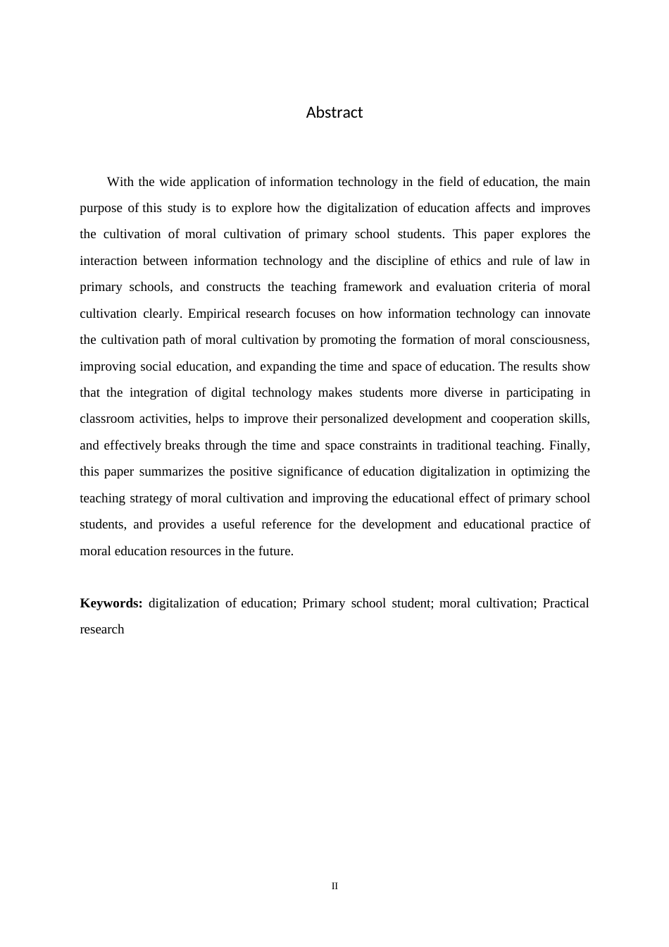 25年WP小学教育+ 关键词：教育数字化；小学生；道德修养；实践研究-约10587字符.docx_第2页