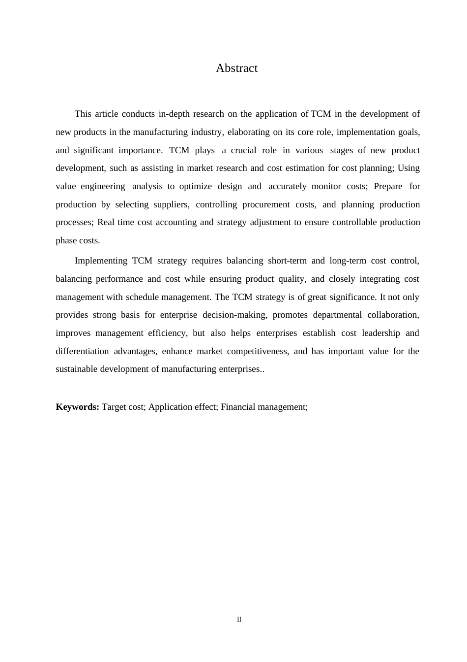 25年WP目标成本管理在制造业新产品开发中的应用效果分析 王赵琪0-5921.docx_第1页