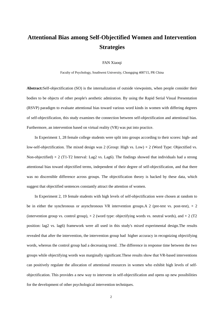 25年WH心理学 自我客体化女性的注意偏向及其干预18.81-AI16.57最终稿-约17235字符.docx_第4页