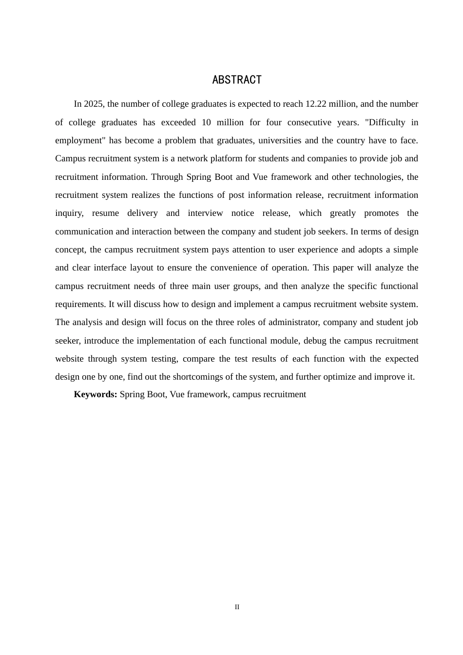 25年WH计算机科学与技术 基于Spring和Vue框架的校园招聘系统设计与开发16.58-AI21.42最终稿-约18903字符.docx_第5页