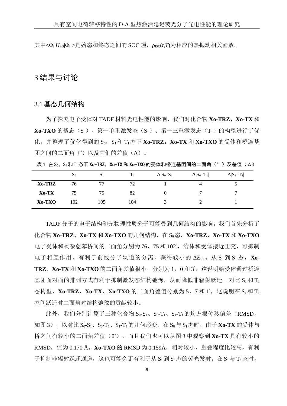 25年WH化学 具有空间电荷转移特性的D-A型热激活延迟荧光分子光电性质的理论研究13.83-AI12.36-约13505字符.doc_第9页