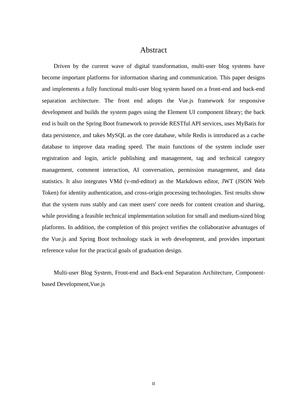 25年WH软件工程基于Vue.js的博客系统设计与实现最终稿.docx_第6页