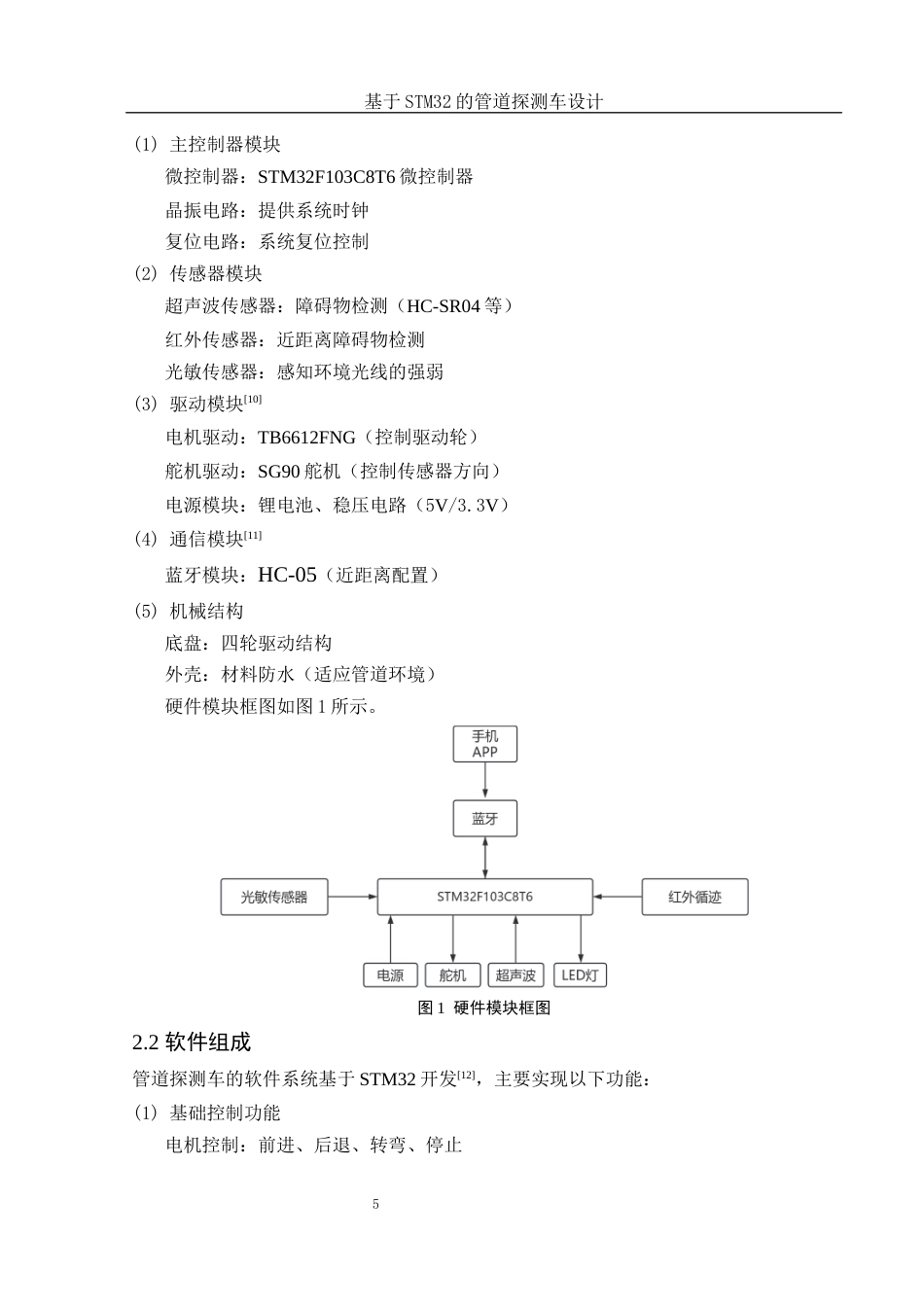 25年WH电子信息科学与技术 基于STM32的管道探测车设计9.76-AI31.48最终稿-约23779字符.docx_第6页