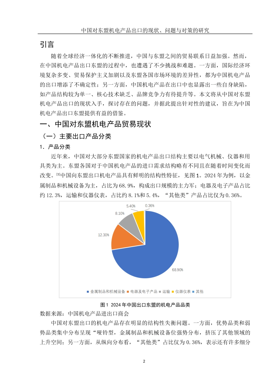 25年WH国际经济与贸易 中国对东盟机电产品出口的现状、问题与对策的研究14.34-AI18.57最终稿.docx_第3页