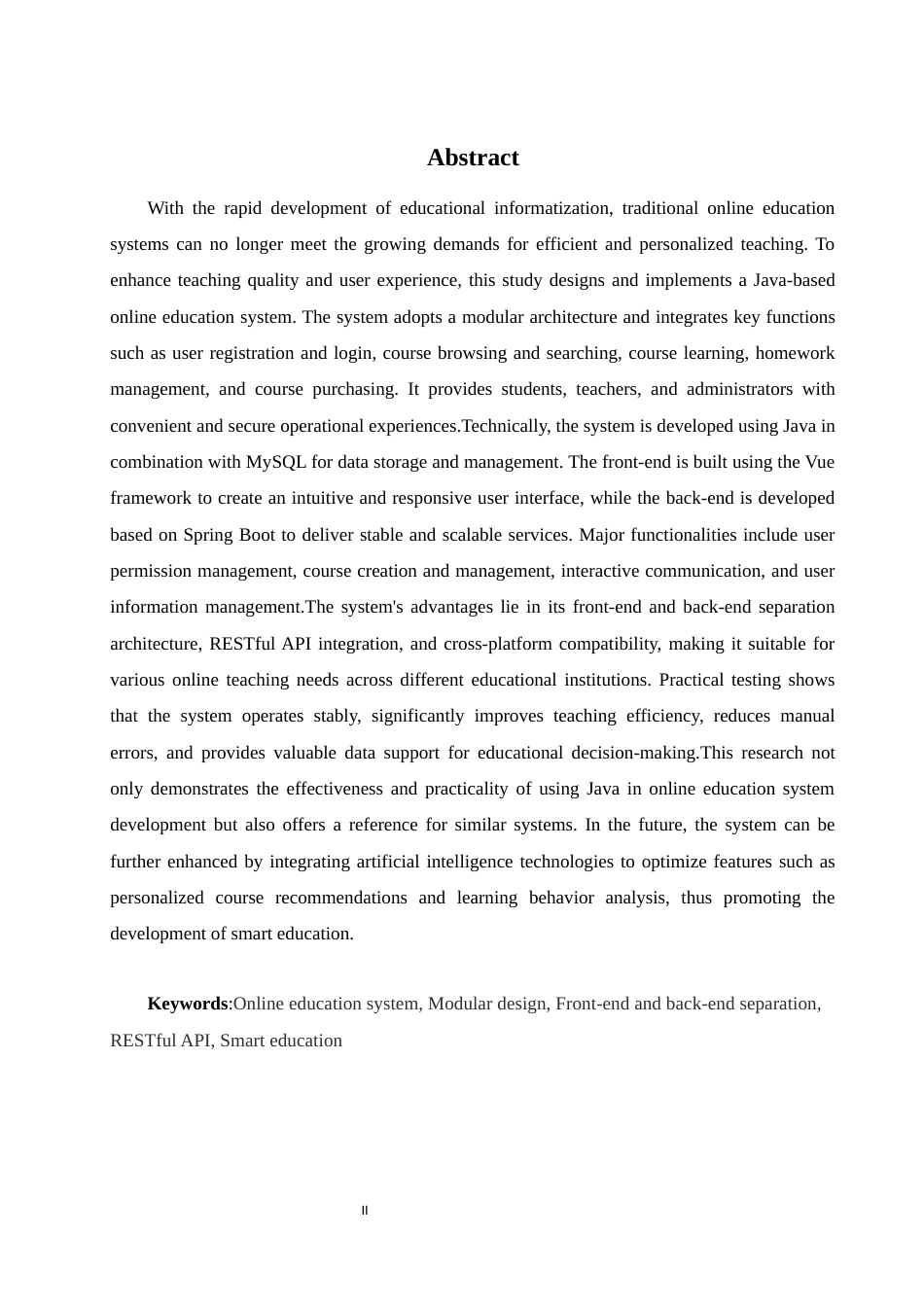 25年WH软件工程基于Java的在线教育平台设计最终稿.docx_第5页