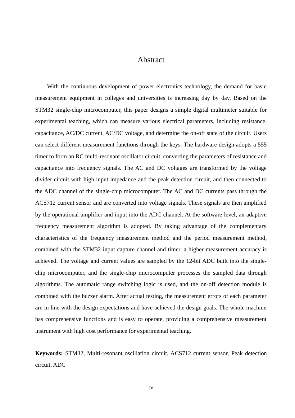 25年WH电气工程及其自动化-基于单片机的多参数万用表设计最终稿-约20387字符-约20387字符.docx_第4页