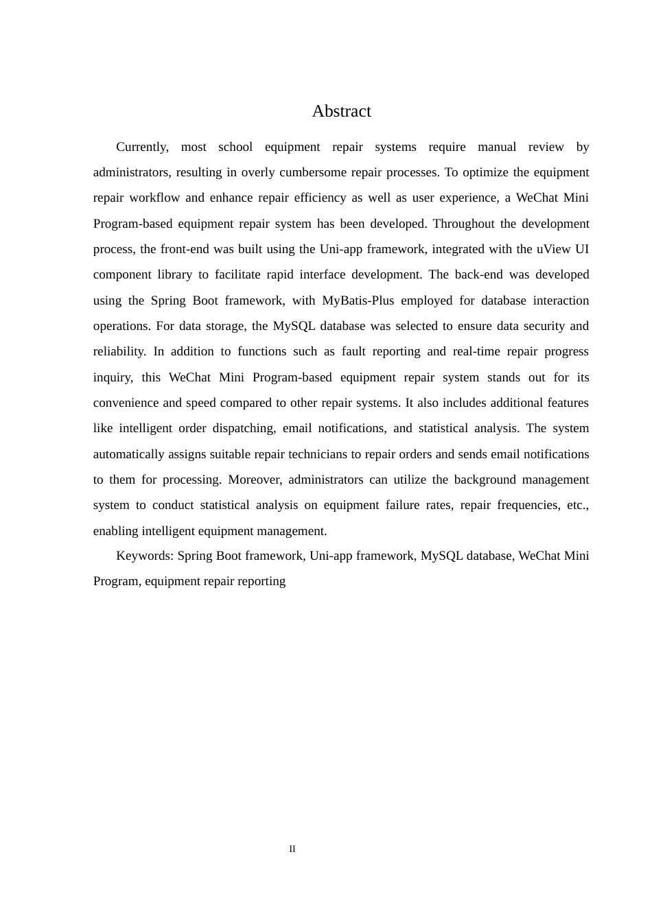 25年WH软件工程基于微信小程序的设备报修系统设计与实现最终稿-约20134字符.docx_第5页