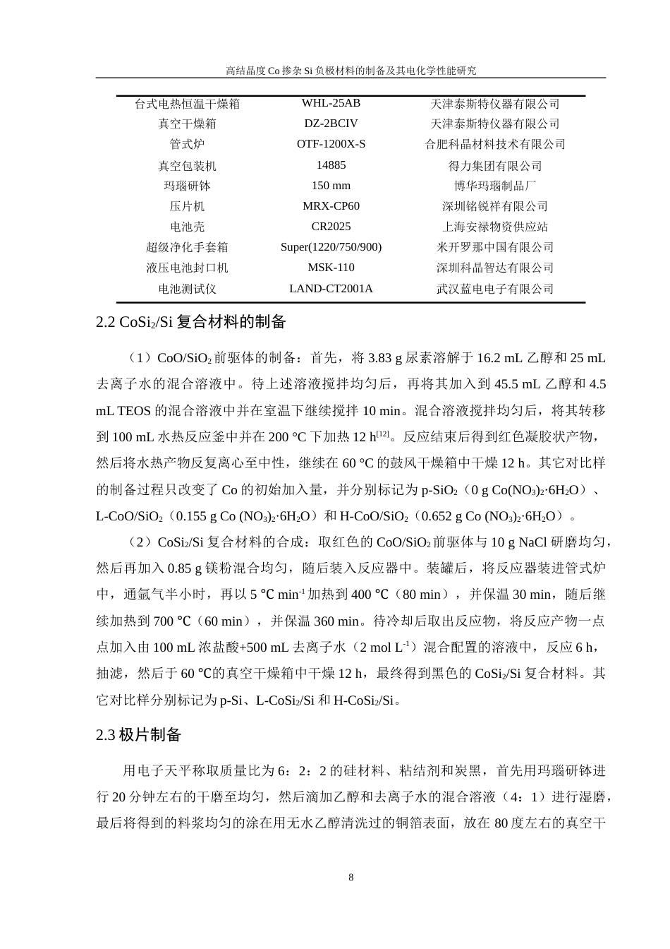 25年WH材料科学与工程 高结晶度Co掺杂Si负极材料的制备及其电化学性能研究21.44-AI33.69-约16704字符.doc_第10页