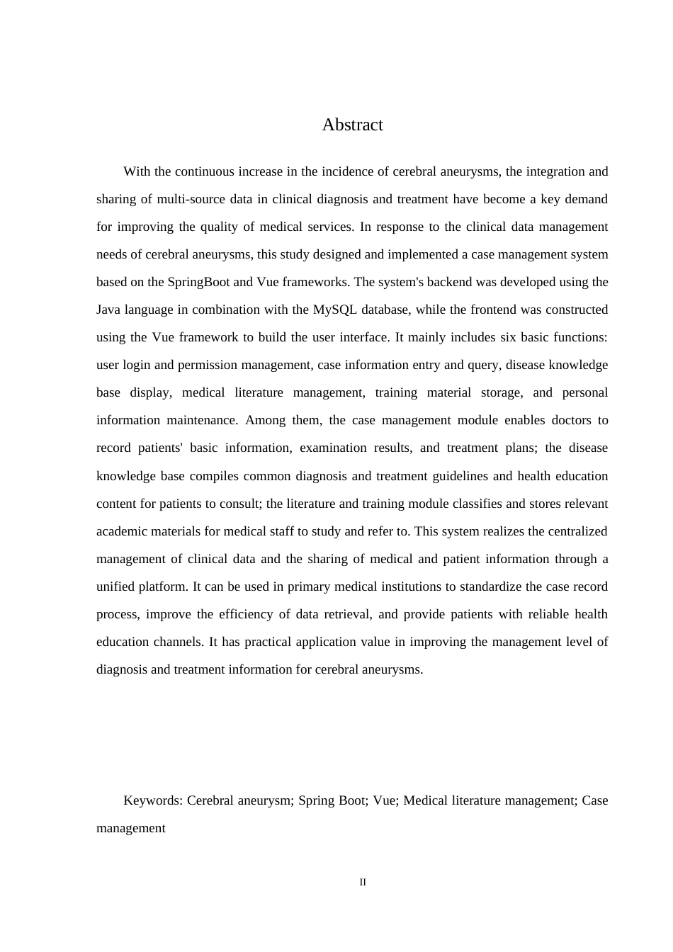 25年WH计算机科学技术-基于SpringBoot+Vue的脑动脉血管瘤资料库系统开发-约30872字符.doc_第4页