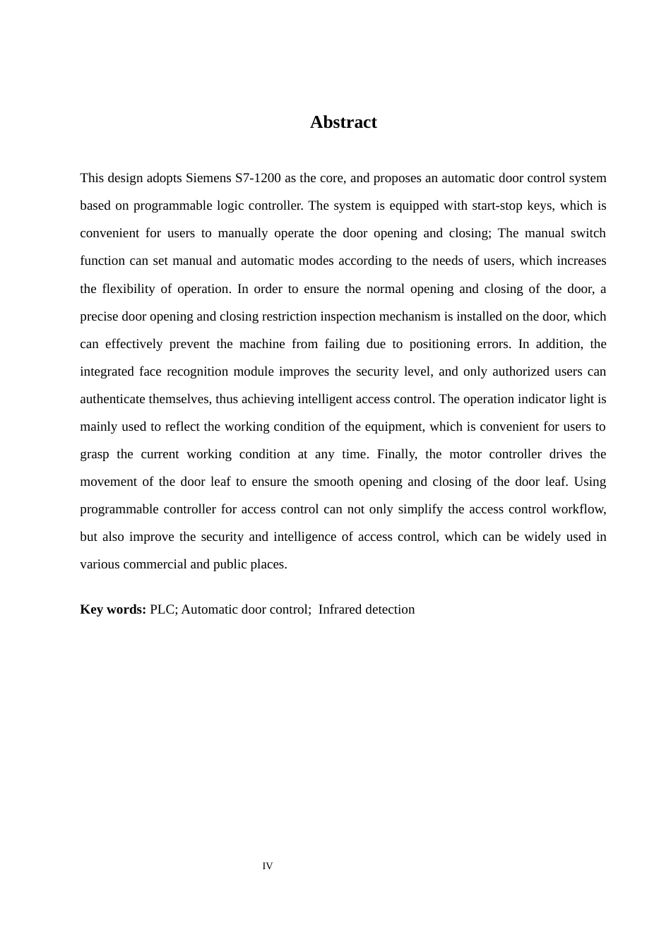 25年WH自动化-改格式版基于PLC的自动门控制系统设计定稿.docx 关键词：自动门控制；红外检测终稿-约15597字符.docx_第4页