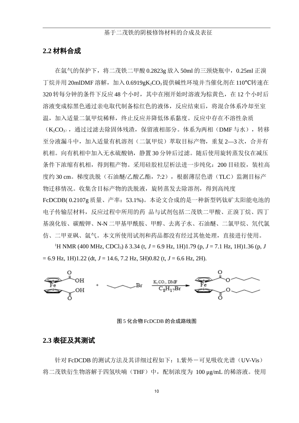 25年WH化学 基于二茂铁的阴极修饰材料的合成及表征11.94-AI19.13终稿-约11331字符.docx_第10页